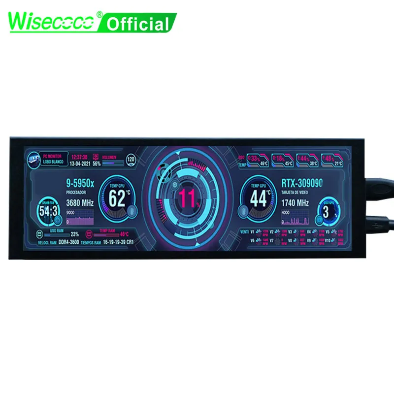 Wisecoco 7.9 Palcový Mini Monitor PC Sekundárne Sub Prenosné Monitory Herné 400x1280 Aida64 Displej Ultra Široký Úsek Bar Displej0