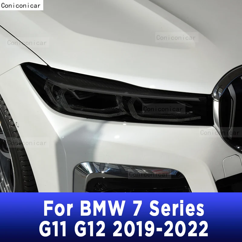 Pre BMW 7 Series G11 G12 2019-2022 Auto Svetlometu Odtieň Údené Čierny Ochranný Kryt, Fólia na Ochranu Príslušenstvo Nálepky PPFfilm0