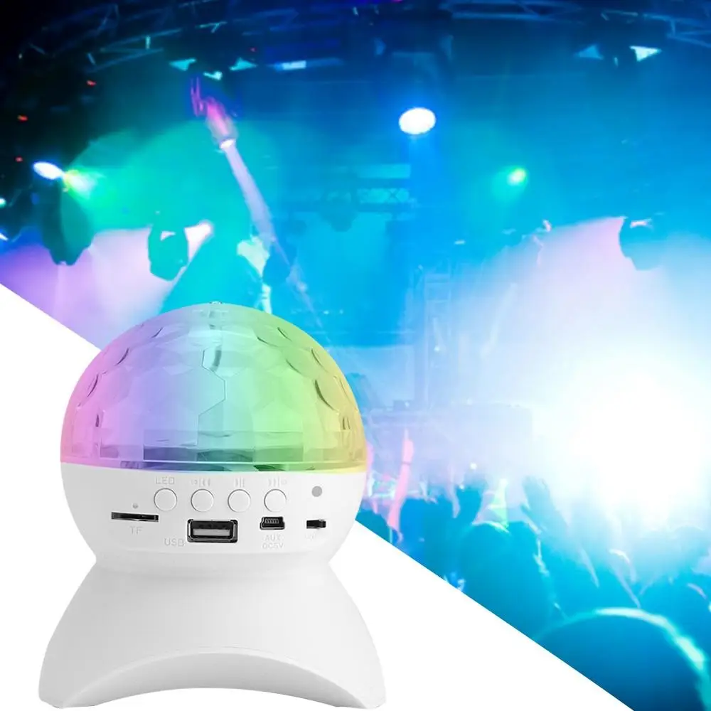 Bluetooth, Zvuk, Svetlá Atmosféru Nabíjateľná Music Party Dj Svetlo LED Rotačné Fáze Farebné Crystal Ball Lampa Prázdninový Darček0