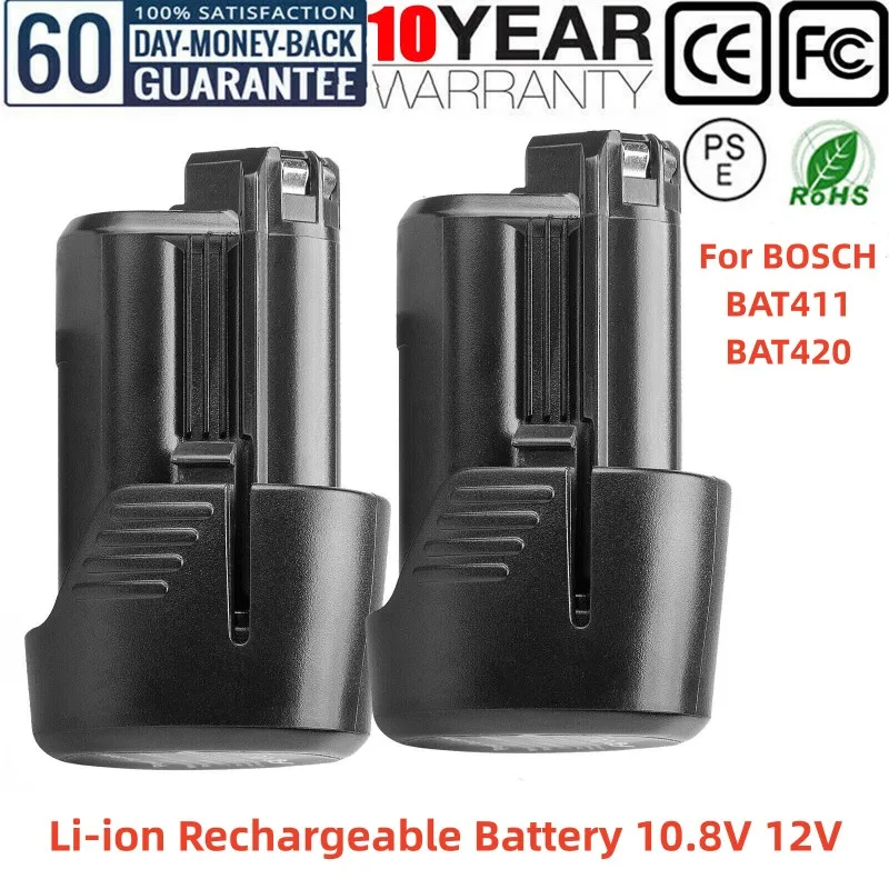 12V 3000mAh Li-ion Nabíjateľná Batéria pre BAT411 BAT412 BAT413 BAT414 Pre bosch 12v 10.8 v, Batéria Bezšnúrových elektrických Nástrojoch0