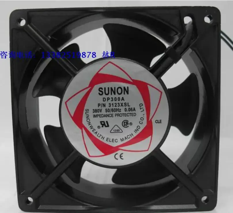 SUNON DP300A P/N 3123XSL AC 380V 0.06 A 120x120x38mm 2-Wire Server Chladiaci Ventilátor0