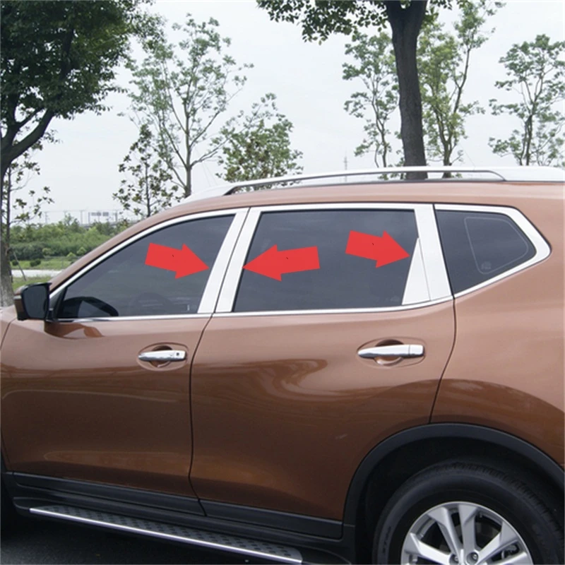 ABAIWAI Auto Okno Dekorácie-Nálepky Na Nissan X-Trail T32 Ochranné Vonkajšie Nehrdzavejúcej Ocele Auto Diely 6pcs 2014-20160