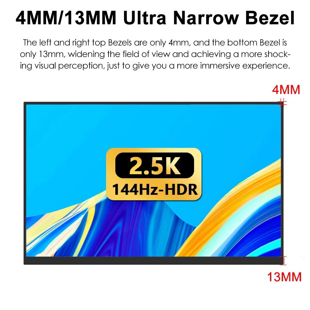 Bimawen 18-Palcové 2.5 K 144Hz Prenosný Monitor 1MS Freesync Displej 100%sRGB IPS Herné Obrazovky Pre PC, Notebook, Mac Xbox PS4/5 Prepínač1