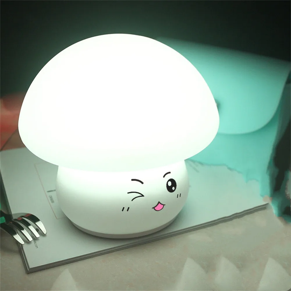 LED Nočné Osvetlenie Spálne Húb Svetlo Silikónové USB Powered Nočná Lampa Farebné Fľaky Kresleného Štýlu, Tvaru1