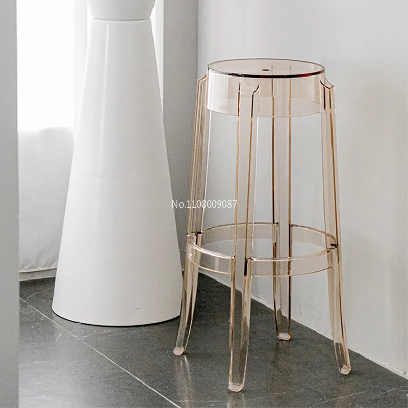 4 ks Moderný minimalistický transparentné stolice svetlo luxusné barové čisté červené doplnky domov plastové čistý vysoká stolička úspora priestoru nábytok1
