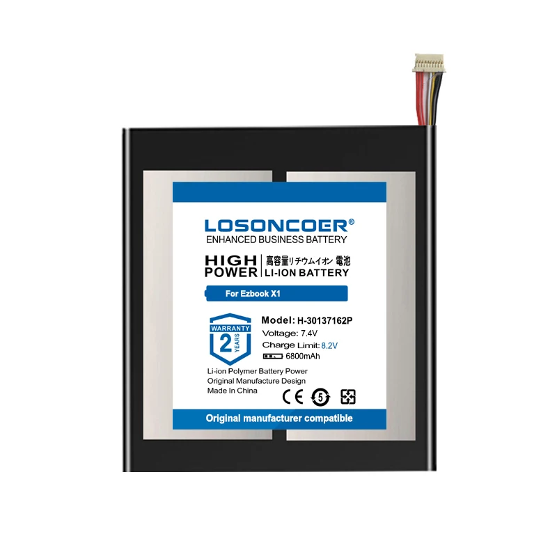 LOSONCOER 6800mAh H-30137162P Batérie Pre TECLAST F5 2666144 Tablet PC NV-2778130-2S Pre JUMPER Ezbook X11