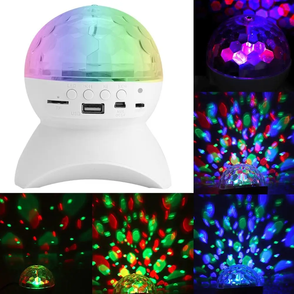 Bluetooth, Zvuk, Svetlá Atmosféru Nabíjateľná Music Party Dj Svetlo LED Rotačné Fáze Farebné Crystal Ball Lampa Prázdninový Darček2