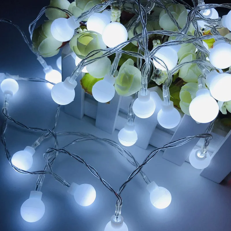 1.5/3/610M LED Loptu String Svetlá Víla Garland Vianočné Osvetlenie Vnútorné Garland na USB Batérie Vianočné Svetlo Svadobné Dekorácie2