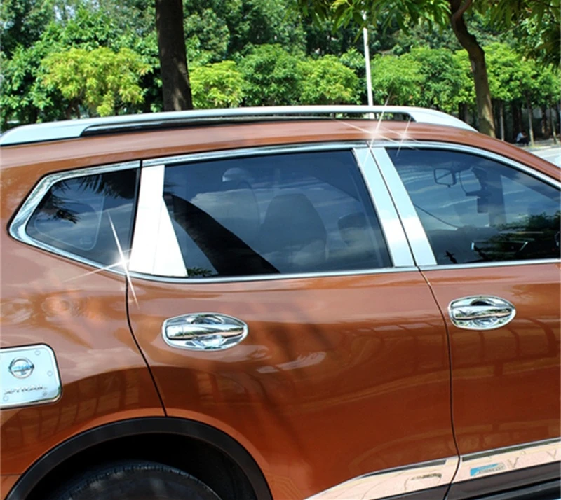 ABAIWAI Auto Okno Dekorácie-Nálepky Na Nissan X-Trail T32 Ochranné Vonkajšie Nehrdzavejúcej Ocele Auto Diely 6pcs 2014-20162