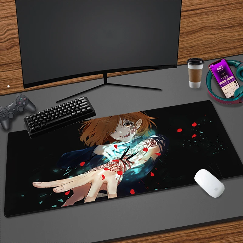 Jujutsu Kaisen Nobara Kugisaki Anime Gaming Mousepad Cartoon Kawaii Stôl Príslušenstvo Klávesnice Mat Deskmat Pc Office Gumové Podložky3