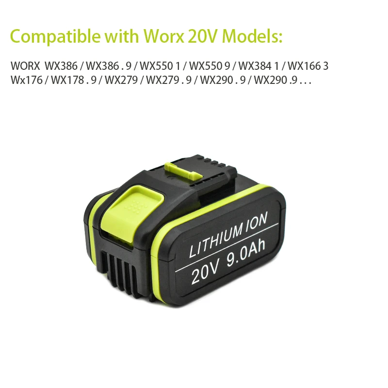 WX550 20V 9000mAh Nabíjateľná Lítium-Náhradné Batérie pre Náradie Worx WA3551 WA3553 WX390 WX176 WX178 WX386 WX6783