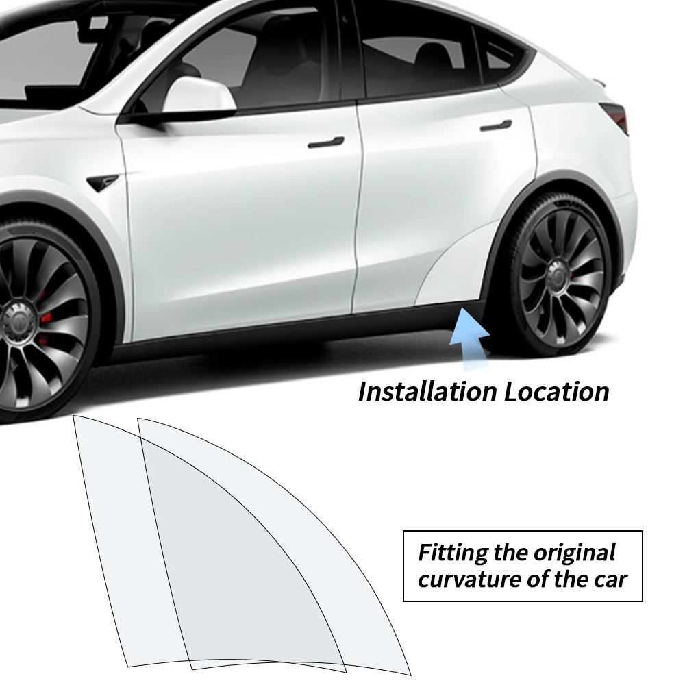 Zadné Dvere Trojuholník Ochranná Fólia Pre Tesla Model Y 2020-2023 Auto PPF Transparentné Výbava Samolepky, Dekorácie Prerobit Auto Nálepky3