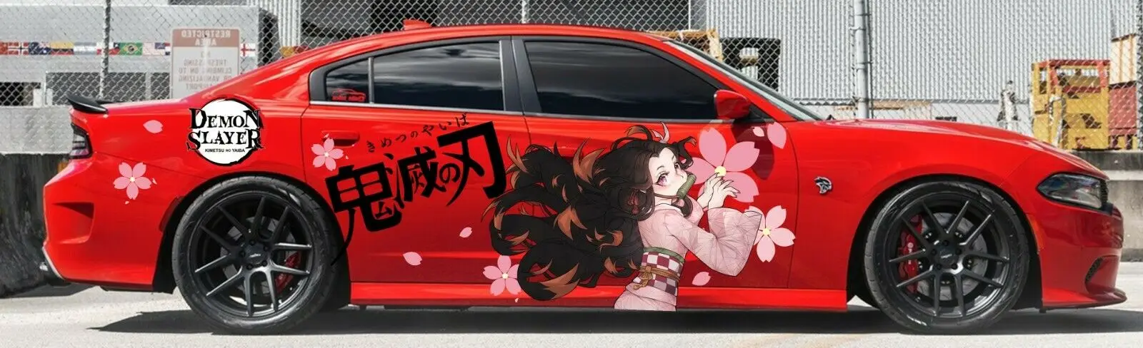 Anime Démon Vrah: Kimetsu č Yaiba Dvere Auta Odtlačkový Vinylové Nálepky fit akékoľvek auto3