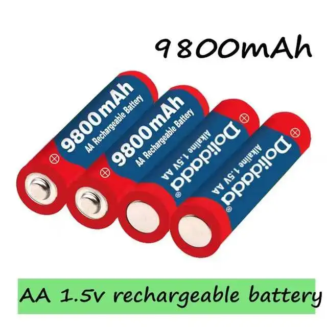 2023 Novú Značku AA batérie 9800 mah nabíjateľná batéria AA 1,5 V. Nabíjateľná Nové Alcalinas drummey +1pcs 4-článková batéria, nabíjačka4