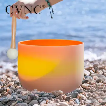 CVNC 8 Palcový Crystal Spevu Misy Rainbow Dizajn Čakra Nástroj Pre riadne Liečenie Hlbokú Relaxáciu