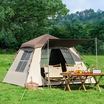 4-5 Osoby, Outdoor Camping Stan Automatické Rýchle Otvorenie Rainfly Nepremokavé Stany Rodinný Vonkajší Okamžité Nastavenie Stan Turistický Stan