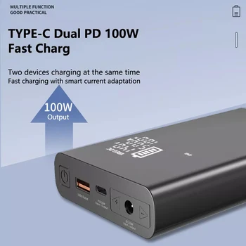 PD 100W QC3.0 Prenosné Batérie Notebook power bank 20000mah DC výstupný výkon banka 12v 24v 15v 19v 20v 1A 2A 3A 4A 5A pre POS