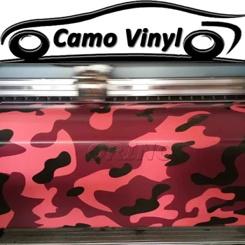 Auto-styling Červená Jumbo Kamufláž Vinyl Zábal Urban Camouflage Camo Fólie, Nálepky Vozidla Auto Telo Balenie Zahŕňa Air Free Bubble