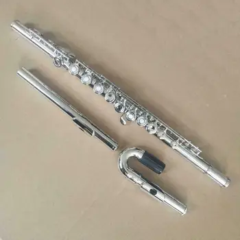 KAPELA poniklovaná C Flauta Yamaha w Rovno & Zakrivené Hlavy, Kĺbov 16 Otvorte Otvor