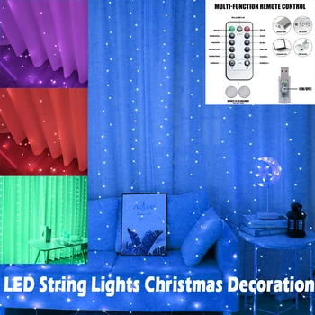 Led Záves Cencúľ String Svetlá Na Vianočné Rozprávky Svetlá Garland Vonkajšie Domov Pre Spálne Opony/Svadba/Party/Záhradné Dekorácie