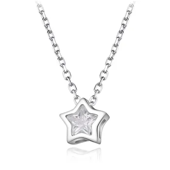 925 Sterling Silver Zirkón Star Prívesok Náhrdelníky Pre Ženy Reťazca Náhrdelník Choker Módne Šperky cadenas de plata 925 mujer D20