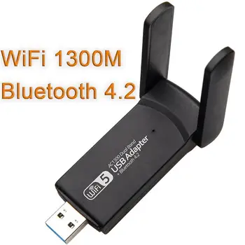1300Mbps USB 3.0, WiFi, Bluetooth Adaptér 2v1 Dual Band Wifi Sieťová Karta 5G/2.4 GHz 802.11 ac Pre Desktop, Notebook