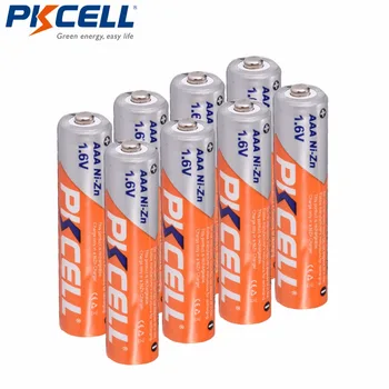 8Pcs/PKCELL Ni-Zn 900mWh 1,6 V AAA Batérie Nabíjateľné Batérie 3A Bateria aaa nizn Bateries
