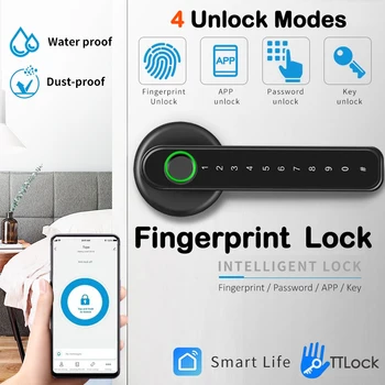 Nové Odtlačkov prstov Dverí zamky Bezdrôtový WiFi Bluetooth Heslo Zadajte Digitálny Zámok TTLock APP Bezpečnosti Elektronických Smart Dverí zamky