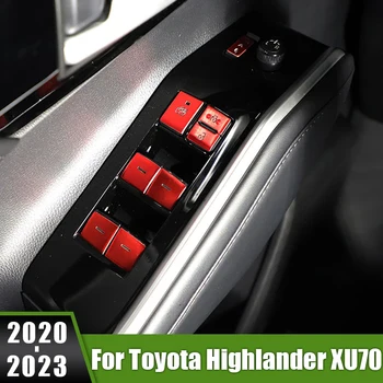 Pre Toyota Highlander XU70 Kluger 2020 2021 2022 2023 Hybrid Hliníkové Auto okenného Skla Zdvihákov Prepnúť Tlačidlo Dekorácie, Nálepky