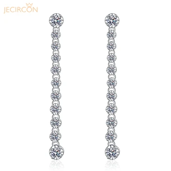 JECIRCON 925 Sterling Silver Šperky pre Ženy Moissanite Strapec Ušné Štuple Dlhom Rade Diamond Fashion koncepcia Ucho Šperky