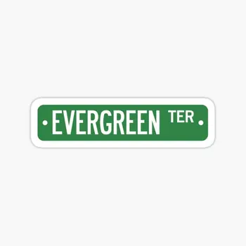 Evergreen Terrace Ulice Podpísať Simpsonovci 5 KS Auto Samolepky pre Cartoon Nálepky Chladnička Fliaš Vody Tlač Pozadí na Stenu