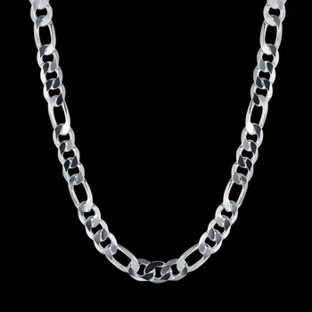 NOVÉ klasické 925 Sterling Silver 10 MM geometria reťazca náhrdelník pre mužov, ženy 20/24 cm módny návrhár svadobné šperky, darčeky
