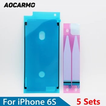 5Sets/Veľa Aocarmo Black/White LCD Displej Nálepky Lepidlo + Batéria Lepidlo kompletný Set Pre iPhone 6S Náhradné