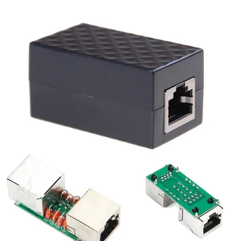 Lightning Arrester Ethernet Prepäťová ochrana RJ-45 Ethernet Kábel Pripojiť Rozšírenie Converter Adaptér Spojka