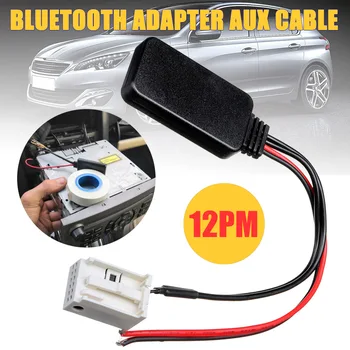 Auto 12-pin Bluetooth Modul Bezdrôtového Vysielania Stereo AUX-IN Pomocného Kábla Adaptéra pre Peugeot 207307407308 Citroen C2, C3 RD4