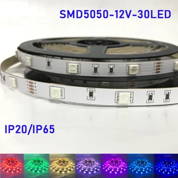 5m LED pás svetla SMD 5050 DC 12V RGB svetlo s holými doska/nepremokavé spálňa štúdia atmosféru svetla, 30LED/m