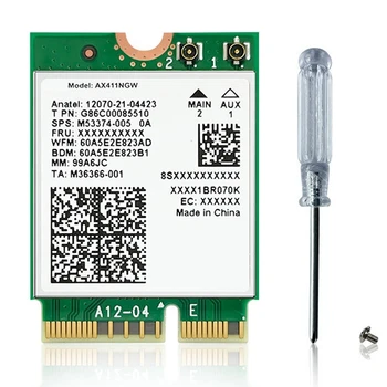 AX411 Bezdrôtovej Sieťovej Karty Tri-Band Network Adapter Wifi 6E 5374Mbps Sieťová Karta Podporuje Bluetooth 5.3