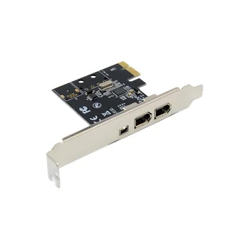 PCIe X1 3 Porty Firewire 4pin 9pin Rozširujúca Karta PCI Express 1394B 1394A CEZ VT6315 Čipová súprava Adaptéra PCI-E 1X 1394 na zvukovú kartu