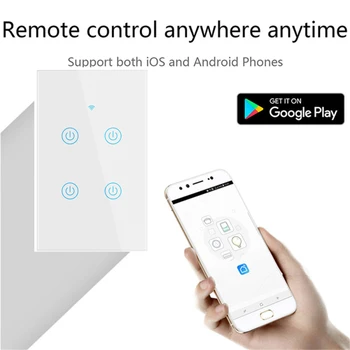 CORUI Tuya WiFi, ZigBee Smart Touch Prepínač EÚ a USA 1/2/3/4 Gang Svetlo Stene Tlačidlo Podporu Alexa Domovská stránka Google Inteligentný Život APP Control