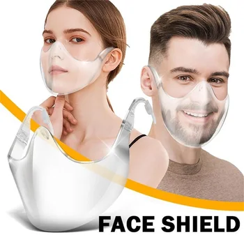 Transparentné Anti-splash PC HD masku na tvár a Respirátor Crystal masku na tvár Jasné, ochranné masky Izolácie maska