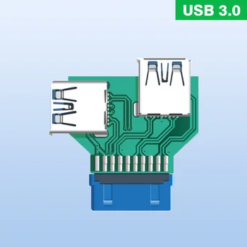 Ženské základnú Dosku Adaptéra USB 3.0 19 20 Pin Pätice Na Duálny USB 3.0 A Splitter Anti-Interferencie Schopnosti Stabilitu