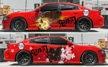 Anime Démon Vrah: Kimetsu č Yaiba Dvere Auta Odtlačkový Vinylové Nálepky fit akékoľvek auto