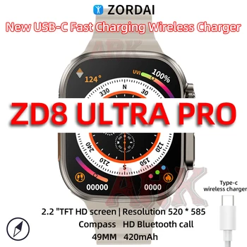 Originálne Hodinky Ultra Pro Smart Hodinky pre Mužov, Ženy BT Call 2.2 inch NFC USC-c Bezdrôtovú Nabíjačku Z8Ultramax Smartwatch pre Xiao