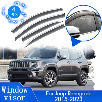 4x Pre Jeep Renegade 2015~2023 Dážď Auto Bočné Okná Clony proti oslneniu Lamely Tieni Stráže Dymový Kryt Slnko, Vietor Štít Výbava Príslušenstvo