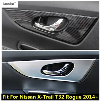 ABS Vnútorné Dvere, Rukoväť Miska Rám, Kryt Výbava vhodné Na Nissan X-trail T32 Rogue 2014 - 2020 Uhlíkové Vlákna Doplnky Interiéru Auta