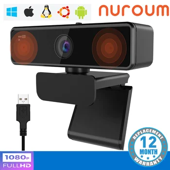 NUROUM V11 1080P HD Webkamera USB Plug & Play Webová Kamera s Reproduktory & s Mikrofónom pre Video Streamovanie Živého