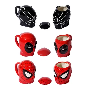 380ml Black Panther Spiderman Deadpool 3D animovaný Vody, Šálka Kávy, Mlieko, Čaj Keramický Hrnček Home Office Collection Pohár Festivalu Darček