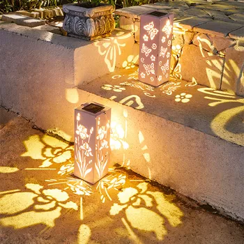 Slnečné Svetlo Vonkajšie Motýľ Rose Tieň Solárne Lampy Nepremokavé Duté Retro Slnečné Svetlo Svietidla Art Decor Solárne Záhradné Osvetlenie