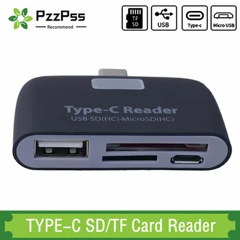 PzzPss USB 3.1 TYP-C Čítačka USB-C, USB 2.0, SD/Micro SD/TF OTG Kartu Adaptér Pre PC, Notebook, Telefón Multifunkčné Konvertor
