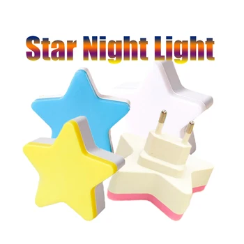 Mini Star Deti Nočné Svetlo Lampy Biele, Ružové a Modré Žlté EÚ a USA Plug Nočné Svetlo Deti pre Spálne, Obývacej Miestnosti Dekorácie